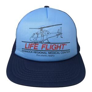 Life Flight Bannock Regional Medical Center Trucker Hat Blue One Size Adjustable
